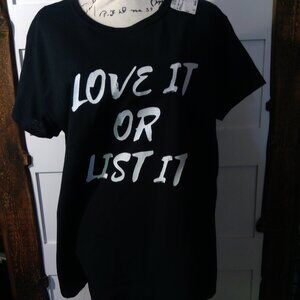 Gildan Women's Black T-Shirt with "Love it or List it" Slogan (Size XL)
